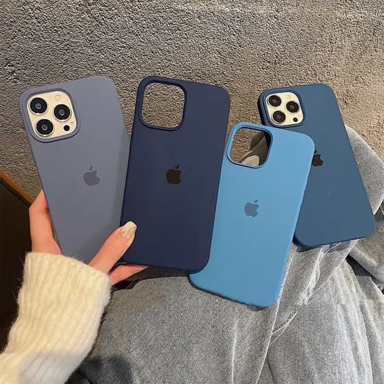 Capa De Silicone Oficial Para iPhone 15 14 13 12 11 Pro Max 14 15 Plus Protetora Do Pára-Choque Da Lente Câmera