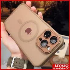 Capa Original Translúcida Para iPhone Air 17 16 15 14 13 12 11 Pro Max Carga Magnética Sem Fio Magsafe