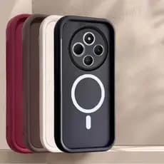 Invólucro Para Xiaomi Redmi 14C 4G/14R Poco C75 4G Macio TPU Caso Capa Suporte Magnético Carregamento Sem Fio