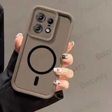 Para Motorola Edge 50 Pro 50 Fusion À Prova De Choque Fosco TPU Proteção De Borda Capa De Lente Com Adesivo Magnético