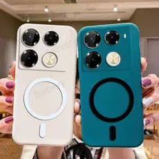 Para Infinix Nota 40 4G Pro + Plus 5G Silicone Macio Protetor Fosco Doce Cor Capa À Prova De Choque Com Adesivo Magnétic