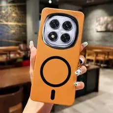 Para Xiaomi POCO X7 5G Cor Simples PU Couro Capa Mole À Prova De Choque Com Adesivo Magnético
