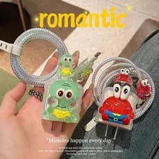 Bonito Bob Esponja Cabo De Dados Capa Protetora Compatível Para IPhone 20W Anime Moda Carregamento Cabeça Proteção Manga