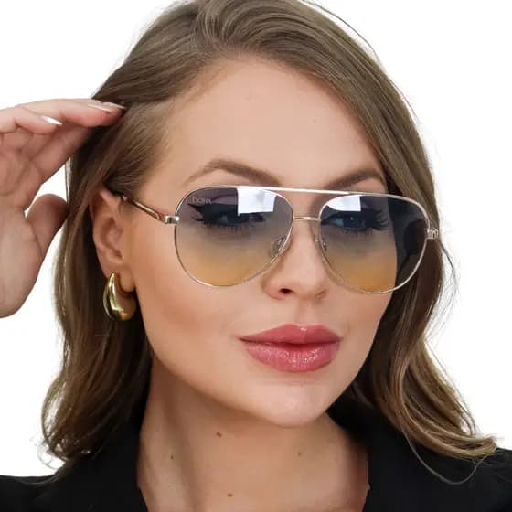 Óculos Feminino Geométrico Tendencia Com Proteção Uv400