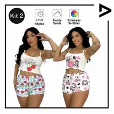 Kit 2 Baby Doll Virginia Blogueira Ondinha Estampado