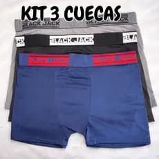 Kit 3 Cueca Boxer Microfibra Plus Size Masculina Conforto Elástico 50 52 Cores Sortidas