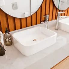 Cuba Pia De Apoio Retangular 38x28cm Para Banheiro Lavabo Armonare Rubi