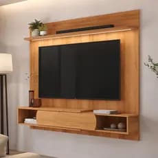 Painel para TV até 65 Polegadas Denver com LED Embutido Portas em MDF Pistão a Gás Design Moderno