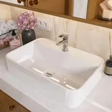 Cuba para Banheiro e Lavabo De Mármore Sintético Sobrepor Topázio Movelove