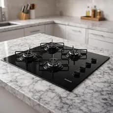 Cooktop a Gás Itatiaia Essencial 4 Bocas Bivolt Mesa Vidro Temperado Preto Acendimento Automático