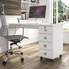 Escrivaninha Para Computador Office Mesa Manicure Em Mdp 25mm Com 4 Gavetas Dubai Lukaliam Móveis