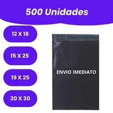 Kit 500 Envelopes Segurança Embalagem De Envio Correio Preto  12X18 15X25 19X25 20X30
