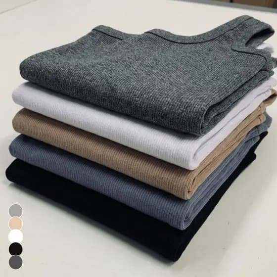Kit 5 Blusas Regatas Alça Larga Canelada Feminina