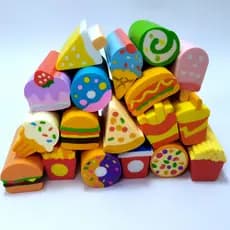 Kit Volta Às Aulas 6 Borrachas Esticadinho Fofa Kawaii Material Escolar Borracha Decorada Borracha Em Formato De Lanche