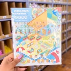 Adesivo Cenário 3d Estações 4 Peças Cor Sortida Kawaii Aesthethic Papelaria Criativa