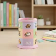 Porta Lápis Montável Fofuras Gatinhos Flores Kawaii Porta Canetas Fofo Cute Papelaria Criativa Porta Pincel