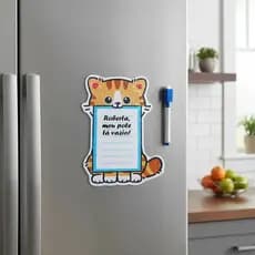 Lousa Magnética Anotações Gatos Imã De Geladeira Com Caneta Bloco de Gatinho Anotação Gatos Fofos Lousa Porta Recado