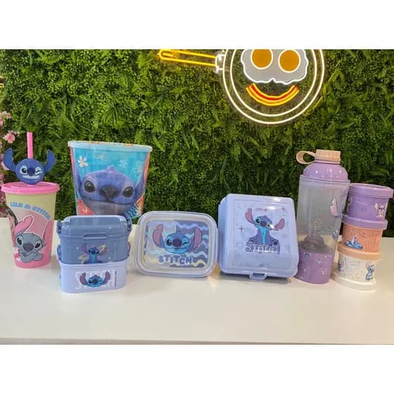 KIT Stitch Shakeira Potes 3 Em 1, Copo,  Pipoqueira 2,1 L, Mini Marmita 44OML, Sanduicheira Duplex.