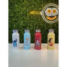 Garrafa Térmico Disney Original 500ML Stitch, Bella, Branca de Neve e Cinderela