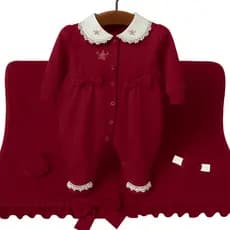 Saída Maternidade Menina Laço e Bordado Kit 04 peças Roupas de Bebê Delicada Infantil