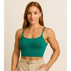 Kit 3 Top Cropped Alcinha Malha Canelada Blusinha Feminina Cropeed Alça Fitness Academia Treino