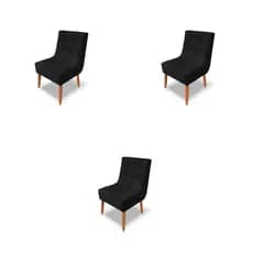 Conjunto 3 Cadeiras Trida sala de  Jantar Pés Palito Suede Premium - Trida Moveis