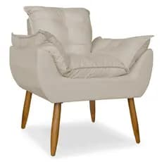 Poltrona Cadeira Opala para Sala de Estar Quarto Recepção Salão Suede - Trida Móveis