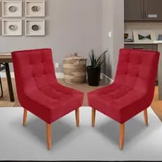 Kit 02 Cadeira Trida Sala de Jantar Pés Palito Suede Premium - Trida Moveis