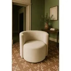 Poltrona Napa Cadeira Sala Decorativa Orgânica Bouclé Real  Moveis de Luxo - Trida Moveis
