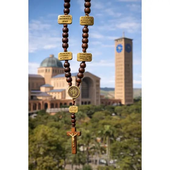 Terço Da Contemplação Dos Mistérios Madeira São Bento Nossa Senhora