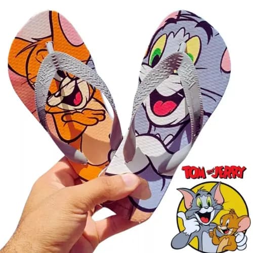 Chinelo Infantil Crianca Menino Sandalia de Dedo Super Heróis ton e jerry juvenil tamanhos 25 ao 36