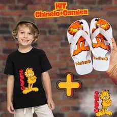 Chinelo Masculino Chinela sandalia de dedo Confortável Lindo Macio Dia a dia Garfield Camiseta