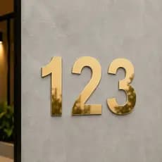 Kit 3 Números 10cm Residenciais Em Acrilico Espelhado