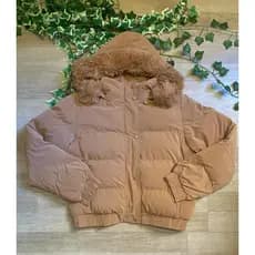 Jaqueta Puffer Cropped Feminina Peluciada Por Dentro Touca Removivel