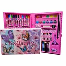 Borboletas | Estojo Escolar Infantil Maleta De Pintura 86 Peças Natureza Colorido Jardim Infantil
