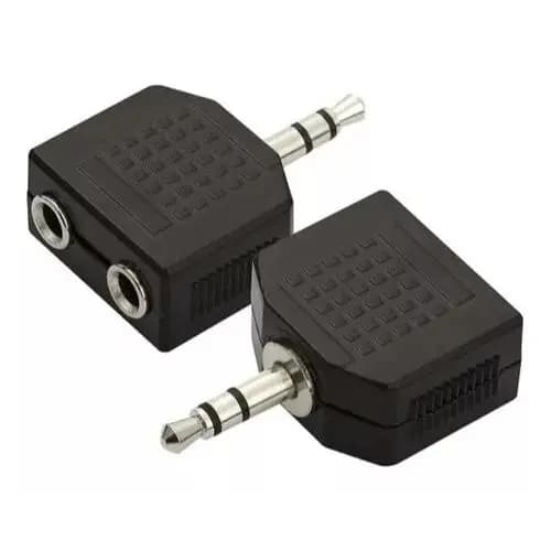 Kit c/ 2 Adaptador P2 Macho Stereo Para 2 P2 Fêmea Stereo