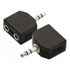Kit c/ 2 Adaptador P2 Macho Stereo Para 2 P2 Fêmea Stereo