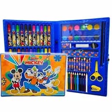 Mickey e Sua Turma Disney | Estojo Escolar Infantil Maleta De Pintura 86 Peças Amigos Pateta Pluto