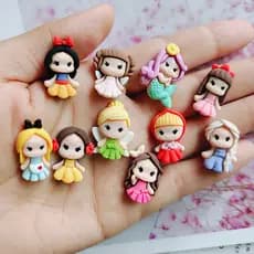 Conjunto de 10 peças de Resina Desenho animado Menina Princesa Sereia Sereia de fundo plano Diy Mobile Phone Patch Flat Pendant Acessórios de Cabelo Infantil