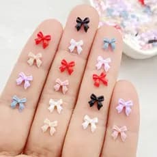 100 PCS Mini Decorações De Nail Art Com Arco-Enfeites 3D Femininos , Adequados Para DIY , Artesanato De Joias E Decoraçã