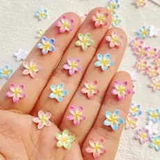 50 Pçs Resina Kawaii Colorido mini Flor Plana Volta Arte Do Prego Designer Encantos DIY Artesanato Para Decorações 3D Jó