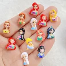 50 Pçs Misturado Arte Do Prego Resina Misturada Dos Desenhos Animados Disney Princesa Encantos Strass DIY Artesanato Par