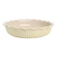 Travessa Assadeira Refratária Redonda  26cm Ceramica Creme