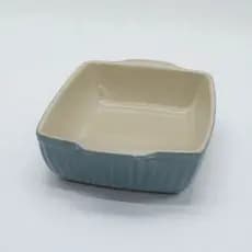 Travessa Assadeira Refrátoria Retagular Alta Tempera 26cm Ceramica Azul Azul