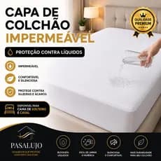 CAPA DE COLCHÃO IMPERMEÁVEL CASAL COM ELÁSTICO PROTETOR DE COLCHÃO BRANCO RESISTENTE