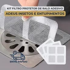 Kit 05/10/20/30/40/50 Filtro Tela Protetora de Ralo Descartável Adesiva Anti insetos para Ralos e Pia Banheiro 10x10cm
