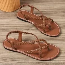 2025 comércio exterior verão novo estilo senhoras sandálias planas Cross-Border tamanho grande Flip-Flops Casual sandáli