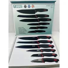 Jogo De Faca Ultra Corte Suporte 6Pçs Linha Premium em Aço inox