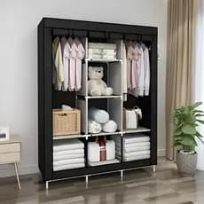 Arara Roupeiro Guarda Roupa Dobravel Armario Desmontavel Para Organizador De Roupa 8 Divisorias b