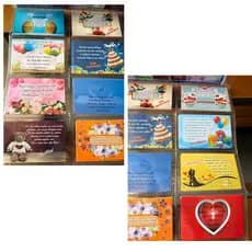Kit c/ 180 Cartões Amor/Niver Frases Especiais Estampa love